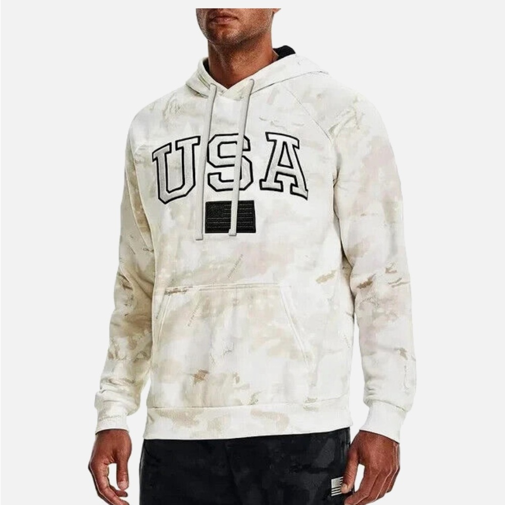 Project Rock Under Armour Men Vet Day camo fleece hoodie NWT